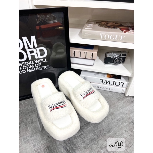 Lê Xuồng Lông Trắng Đen Balenciaga Full Size 35-39  -  By Anh Dinh Phuong