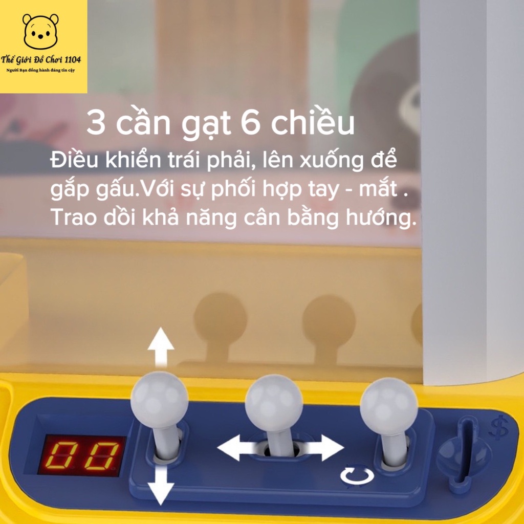 Máy gắp thú bông mini Doll Machine cỡ lớn 15 gấu 10 bóng - kích thước 41 x 27 cm - thegioidochoi1104