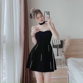 (SHOP NÀNG BÉO BIGSIZE 50KG ĐẾN 90kg) đầm nhung cúp ngực bigsize