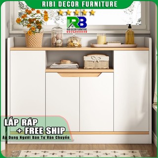 Tủ đựng đồ đa năng màu vân gỗ kết hợp trắng hiện đại TĐN541
