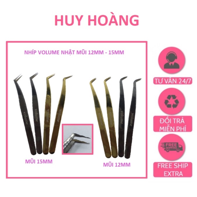 Nhíp volume gắp 20d -30d Nhật mũii 12mm và 15mm_dụng cụ nối mi _HUY HOANG MI