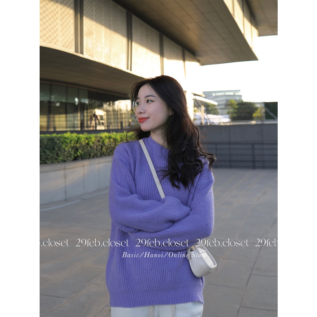 Áo len gân cổ tròn 8 màu - 29feb.closet - A152