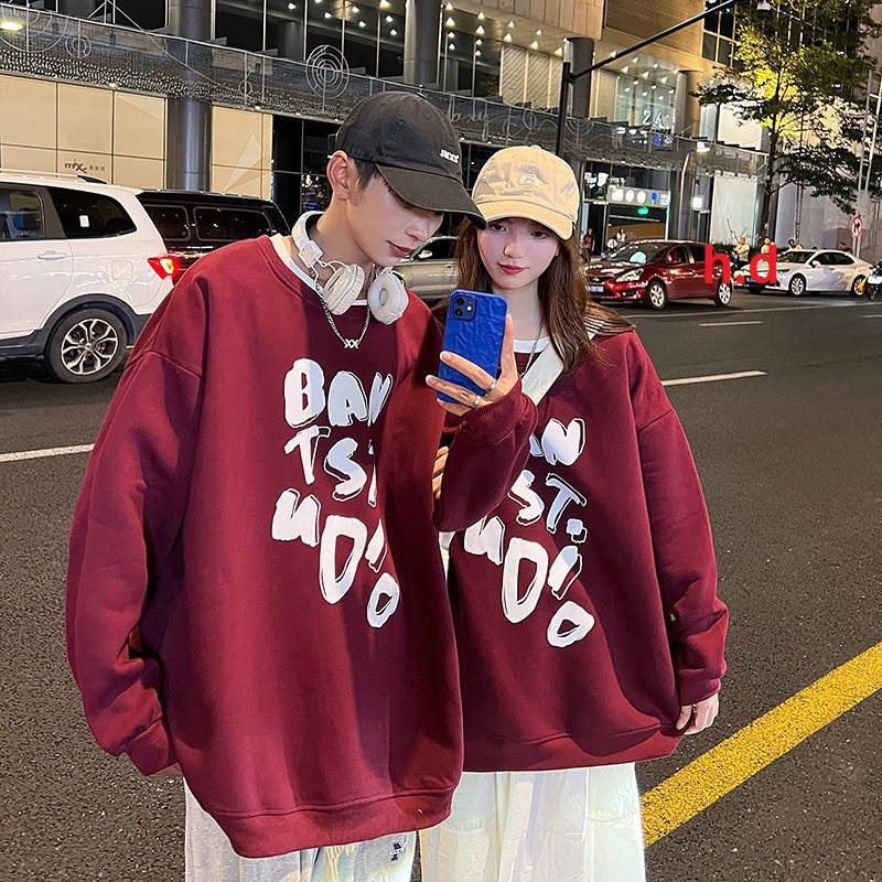 Áo Sweater cặp đội nam nữ chữ trắng BAN TST dài tay thời trang hàn quốc