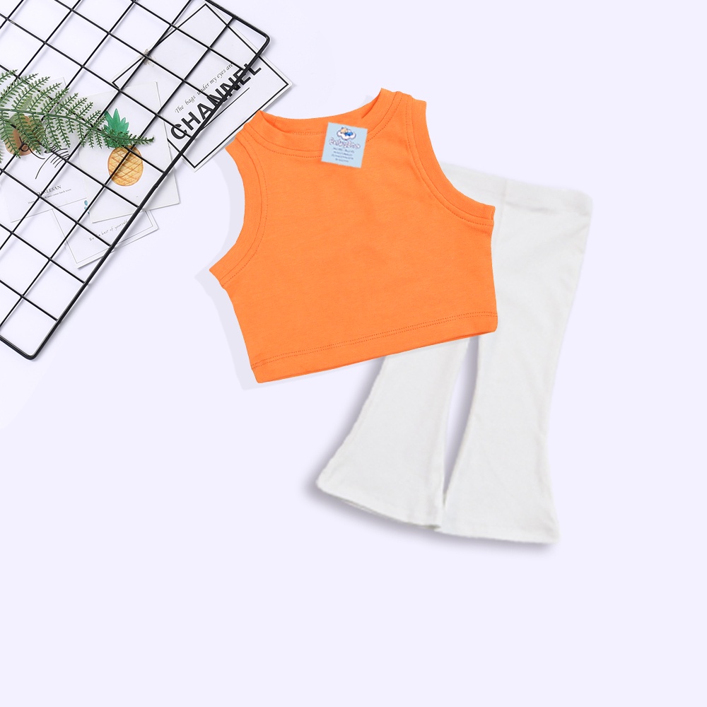 Quần Dài Bé Gái Ống Loe, Áo Croptop Phối Set Cực Xinh Cho Bé Gái, Set Bé Gái BabyBoo