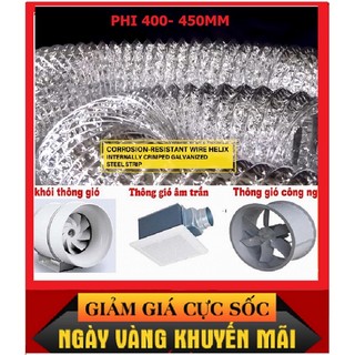 Ống sun bạc thông gió Phi 400mm máy hút mùi dài 8m.Dẫn khói cho các nhà hàng quán ăn