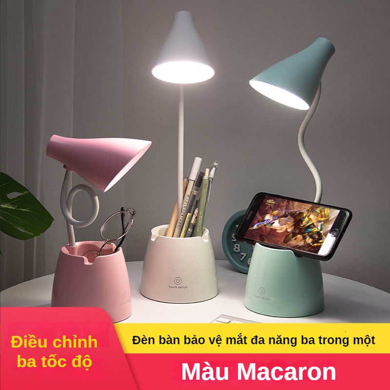 Đèn bàn LED đa chức năng đèn bàn bảo vệ mắt 4000mAh có thể sạc lại Ống gấp nhiều góc, thiết kế làm mờ nhiệt độ ba màu