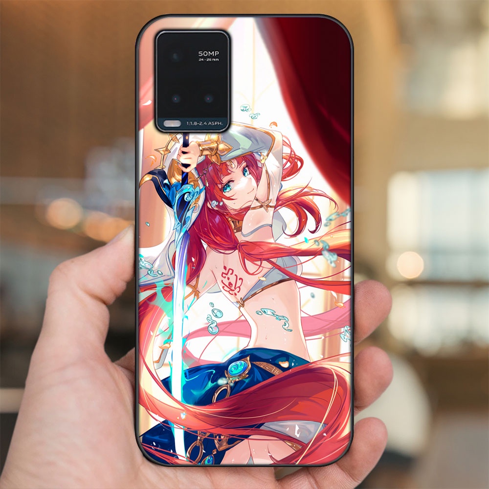 Ốp lưng Vivo Y21s, Y33s viền đen in hình Nilou Genshin Impact