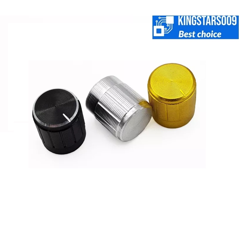 Set 10 núm chiết áp volume nhôm trục răng 6mm