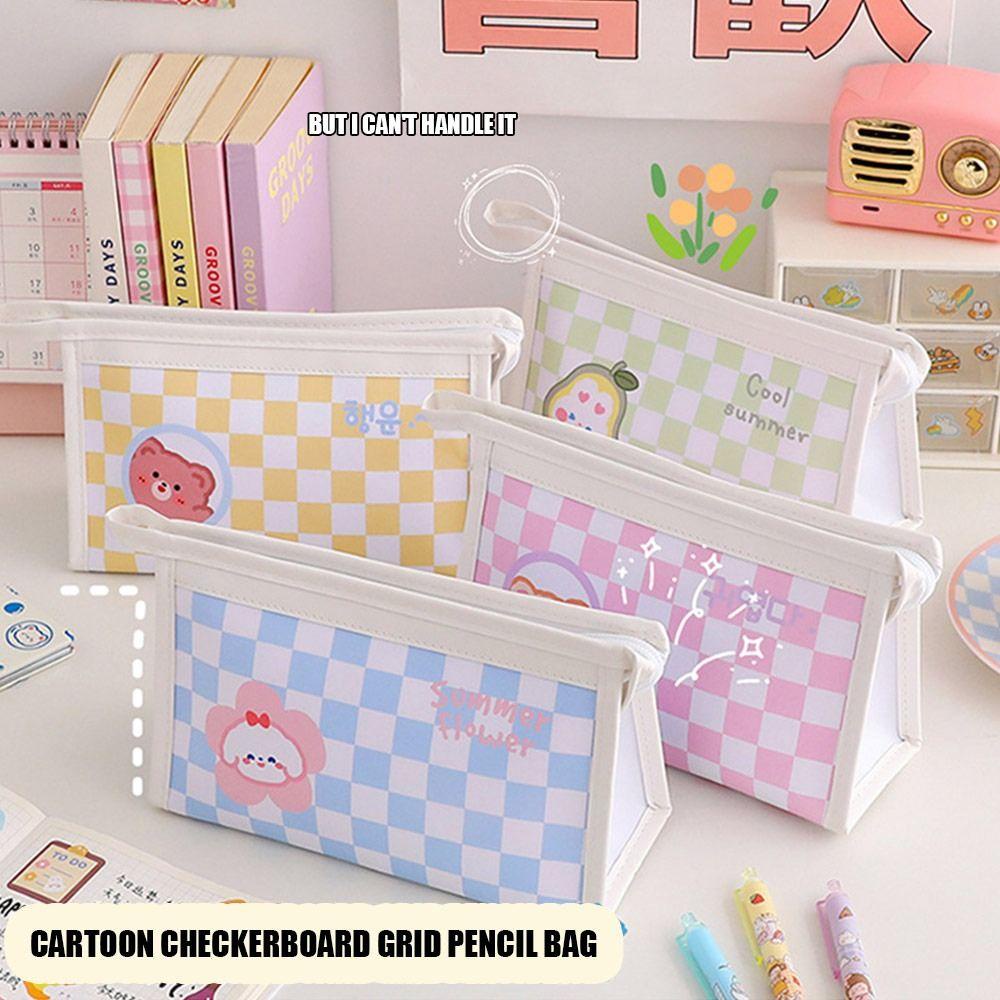 Túi Đựng Bút Bằng Da PU Sức Chứa Lớn In Họa Tiết Hoạt Hình Dễ Thương Ốp