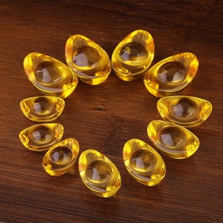 Combo 10 thỏi vàng kim nguyên bảo thủy tinh citrine size nhỏ 20,25,30,35,40mm- thỏi vàng phong thủy thần tài may m