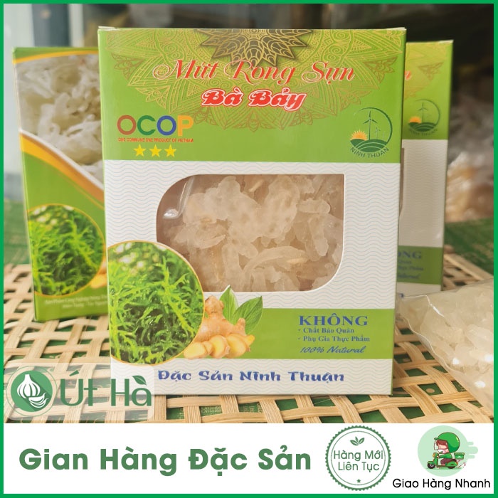 Mứt Rong Sụn Ninh Thuận Hộp 200gr Bà Bảy Ít Đường Không Chất Bảo Quản - Út Hà  Đặc Sản