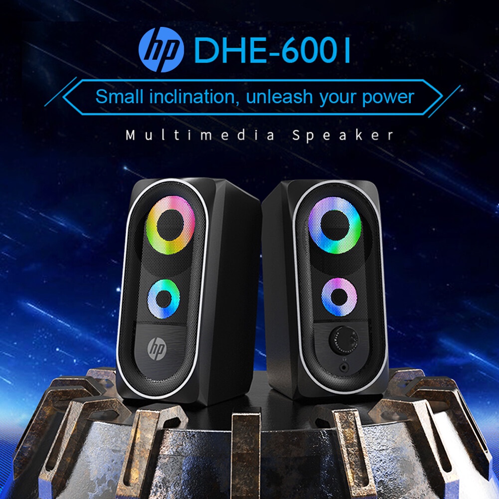 HP DHE6001 Loa Tăng Âm Bass Động RGB Streamer Hiệu Ứng Ánh Sáng Dùng Nguồn USB Âm Thanh Mạnh Mẽ