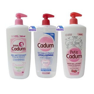 Tắm gội Cadum cho bé 750ml (dâu, hạnh nhân, bebe)