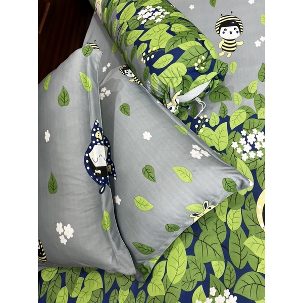 Bộ ga thun lạnh hoạ tiết dễ thương 4 món ga thun hàn quốc chuyên dra thun lạnh đủ kích thước ga nệm 1m6, 1m8