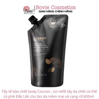  Tẩy tế bào chết body Cocoon túi refill tẩy da chết cơ thể cà phê Đắk Lắk cho làn da mềm mại và rạng rỡ 600ml 