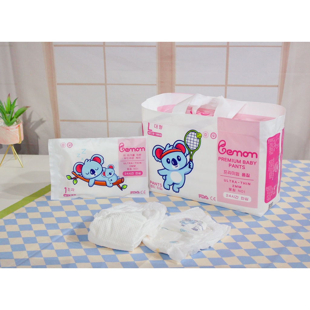 Tã/Bỉm BEMOM HÀN QUỐC Dán/Quần Đủ Size S56/M48/L46/M44/L42/XL40/XXL38/3XL36