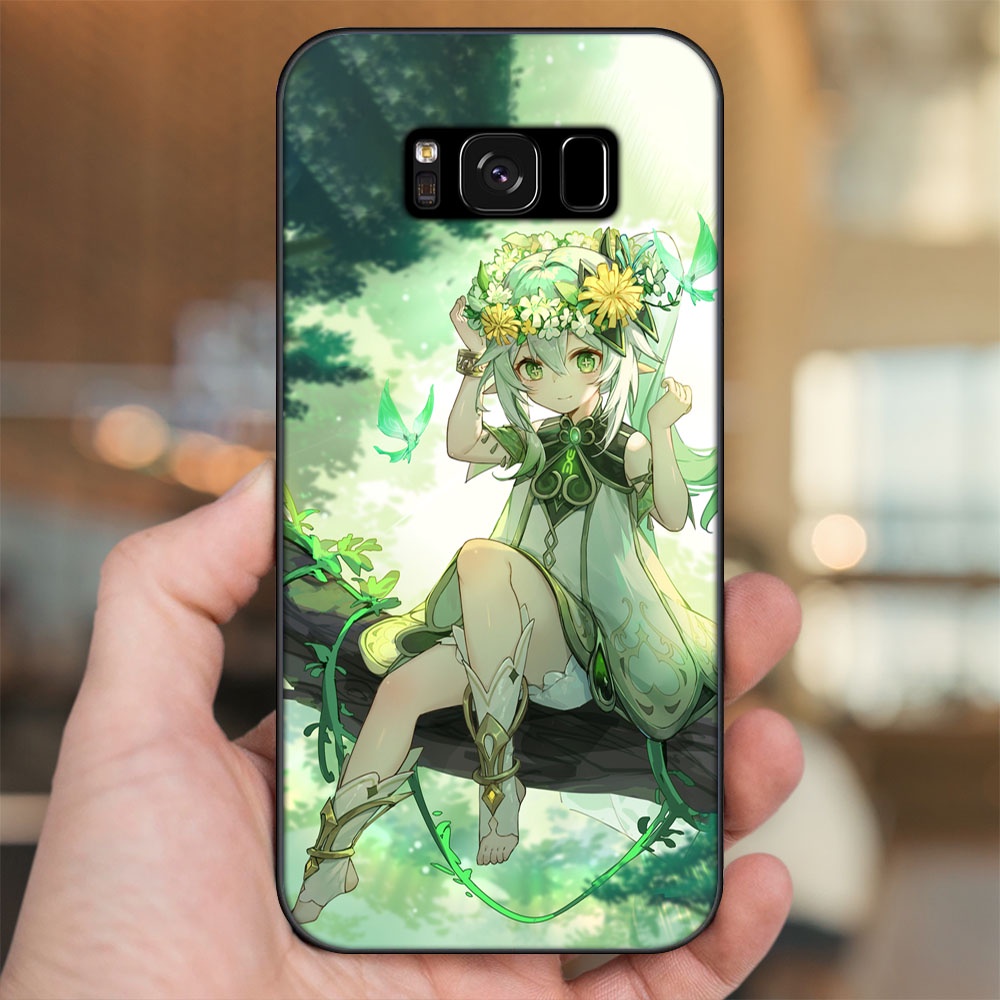 Ốp lưng Samsung S8, S8 Plus viền đen in hình Nahida Genshin Impact