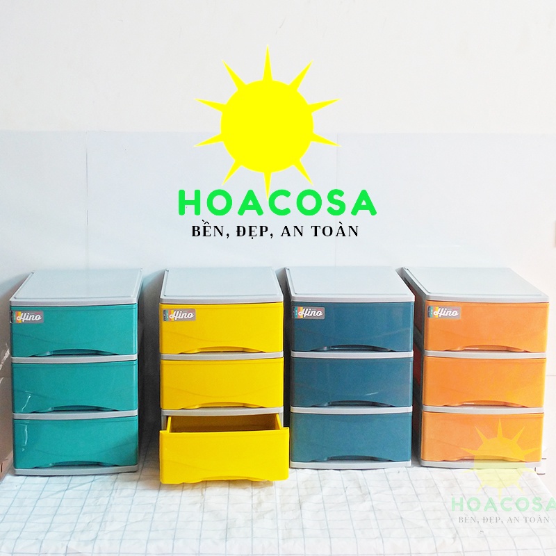 Tủ Nhựa Mini 3 Tầng Ngăn Kéo Hino Nhựa Hiệp Thành- Tủ A4, Đẹp, Gọn , Tiện Dụng- Đồ Gia Dụng Hoacosa.