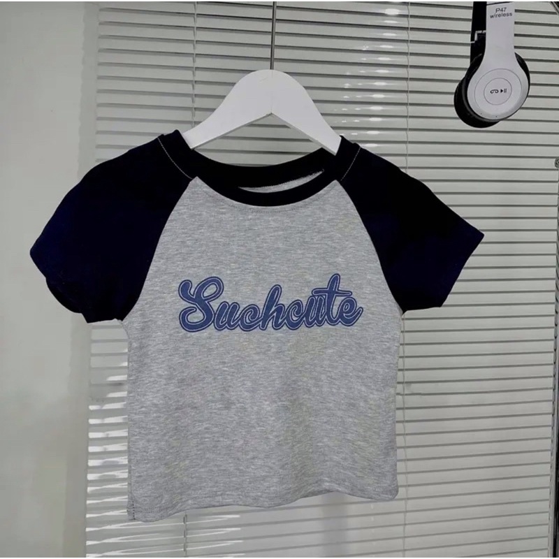 Áo Croptop Nữ Tay Ngắn Cổ Tròn Ôm Body In Chữ Suchcute Thời Trang Mùa Hè
