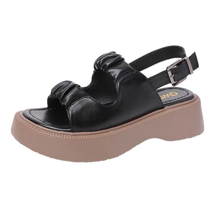 Bán Chạy#Giày Sandal Đế Dày Phong Cách Retro Mùa Hè Mới Cho Nữ