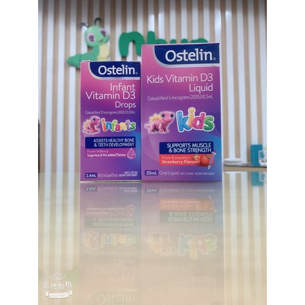 Ostelin Kids Vitamin D3 (Úc) 20ml và Ostelin Infant Drop 2,4ml Bổ Sung Cho Trẻ