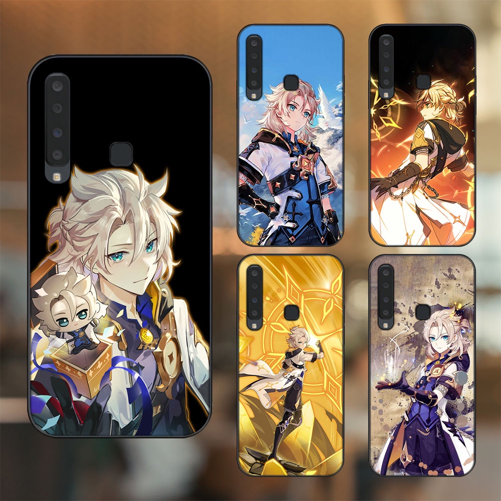 Ốp lưng Samsung A9 2018 viền đen in hình Albedo Genshin Impact