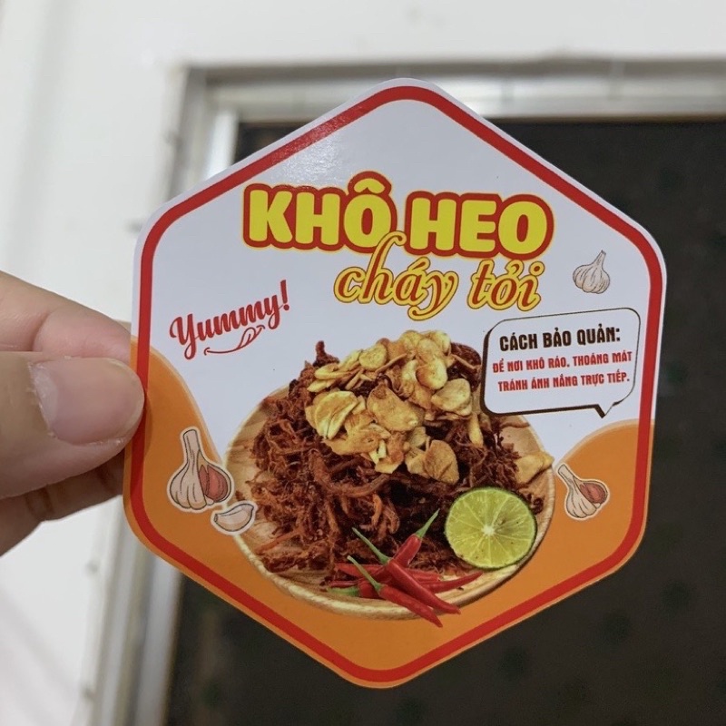 55 Tem Khô Heo Cháy Tỏi - Dán Thân Hộp Giá Rẻ Xinh 7x8cm