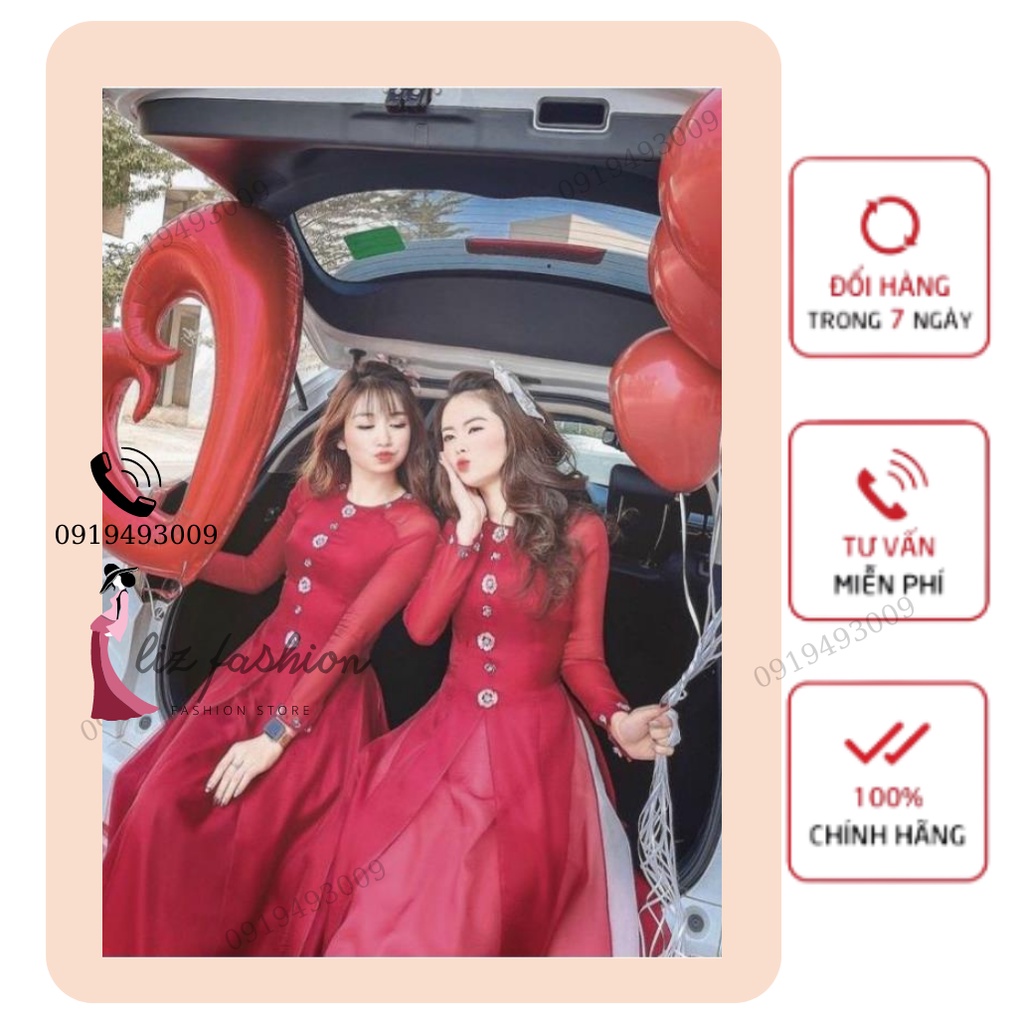 Áo dài cách tân nữ đính hoa xinh xắn LIZ FASHION