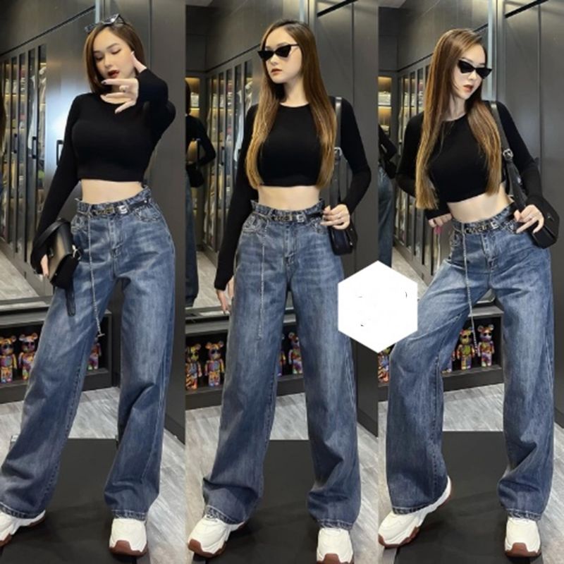 Áo Thun Gân CỔ TRÒN TAY DÀI XỎ NGÓN dáng croptop Thời Trang Hàn Quốc.