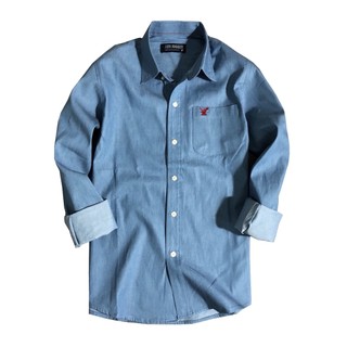 [XẢ KHO] Áo sơ mi nam jean tay dài trơn có túi cao cấp RSM073
