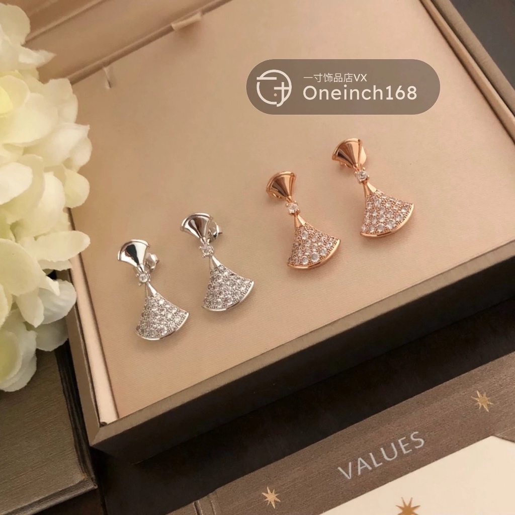 Baojia & BV Bông Tai Dáng Dài Mạ Vàng Hồng / Bạch Kim Cương 925 Kim Cương Toàn Diện Không Gây Dị Ứng [Phiên Bản Cao Cấp]