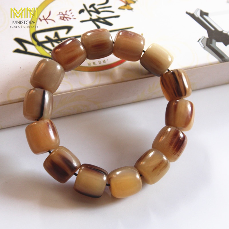Vòng tay sừng đốt trúc kích thước 1,2-2cm mang đến phú quý và trường tồn, con người quân tử