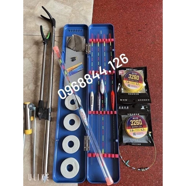 Xả com bo như hình Giá rẻ như tặng 1 hộp đựng phao 1 gác cần 2m1 1 pao đêm kèm pin +5phao ngày 2 trục sẵn cước3260