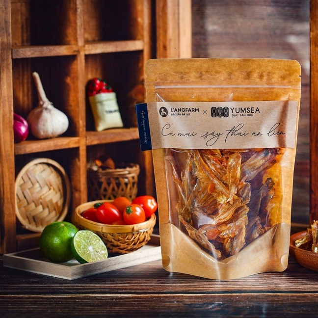 Cá mai sấy thái ăn liền Yumsea, 80g, bịch, mẫu kraft 1 mặt trong