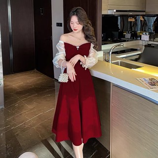 đầm đỏ dự tiệc cuối năm sang trọng cho nàng chubby ( thời trang bigsize vicky.g - anitagreen) N1222