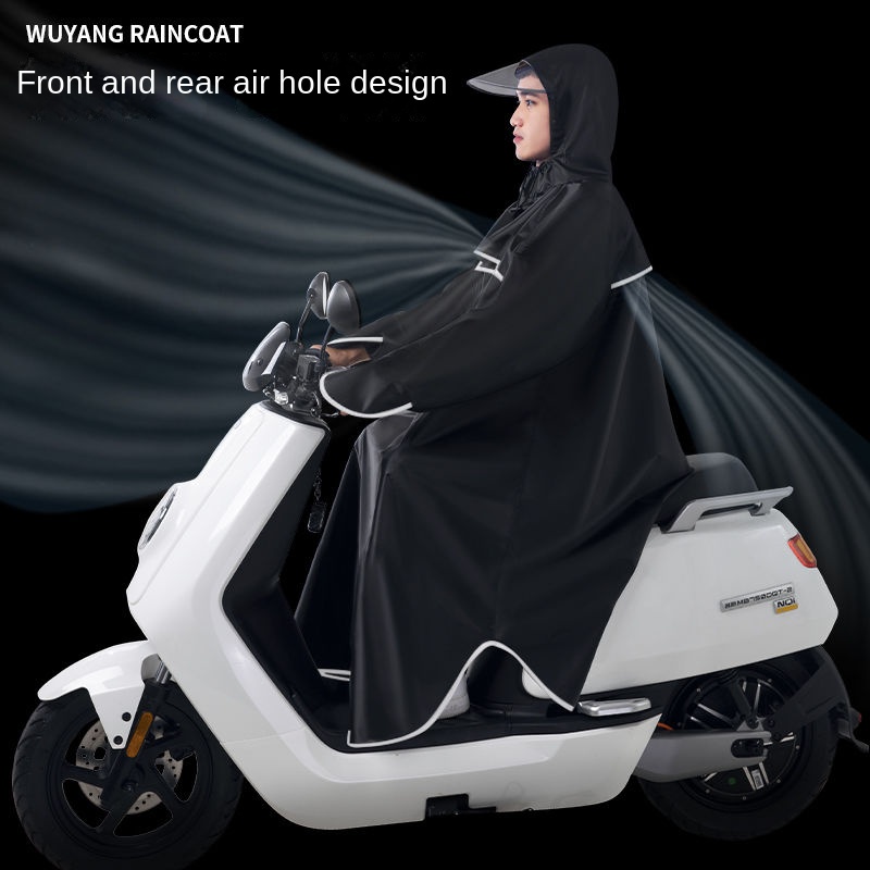 Áo Mưa Unisex Dày Dặn Màu Đen Chống Thấm Nước Chất Lượng Cao