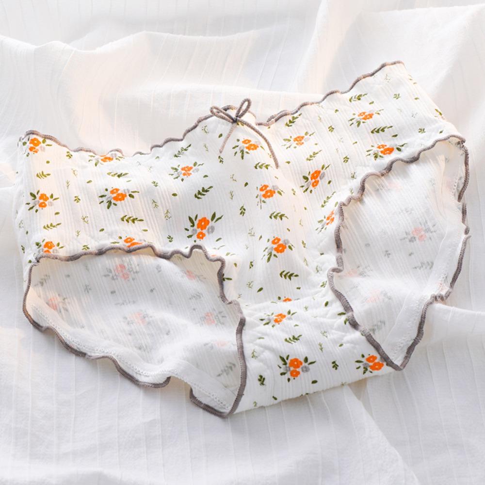 Quần Lót Cotton Lưng Vừa In Họa Tiết Phong Cách Nhật Hàn Cho Nữ