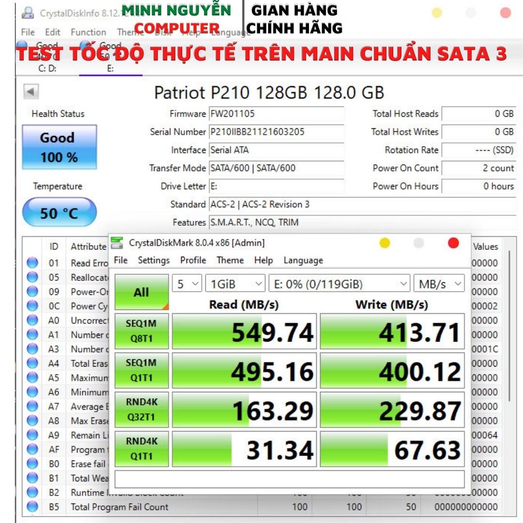 Ổ Cứng SSD 128GB, 256GB, 512GB PATRIOT P210 SATA 3 - 2.5INCH - New 100% - Bảo Hành 3 Năm Chính Hãng | BigBuy360 - bigbuy360.vn