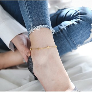 Lắc Chân Titan Nữ Dây Mì Phối Bi Titan Không Đen Chống Dị Ứng TITAN 893