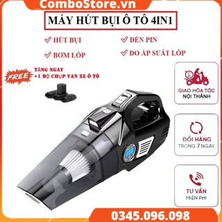 [HÚT CỰC MẠNH] Máy hút bụi cầm tay xe hơi ô tô kiêm bơm lốp đa năng 4 trong 1