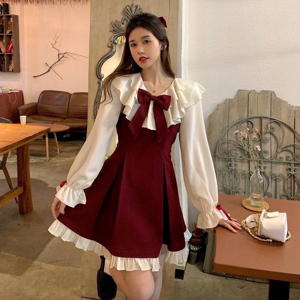 Đầm Công Chúa Thời Trang Phong Cách Retro Hàn Quốc