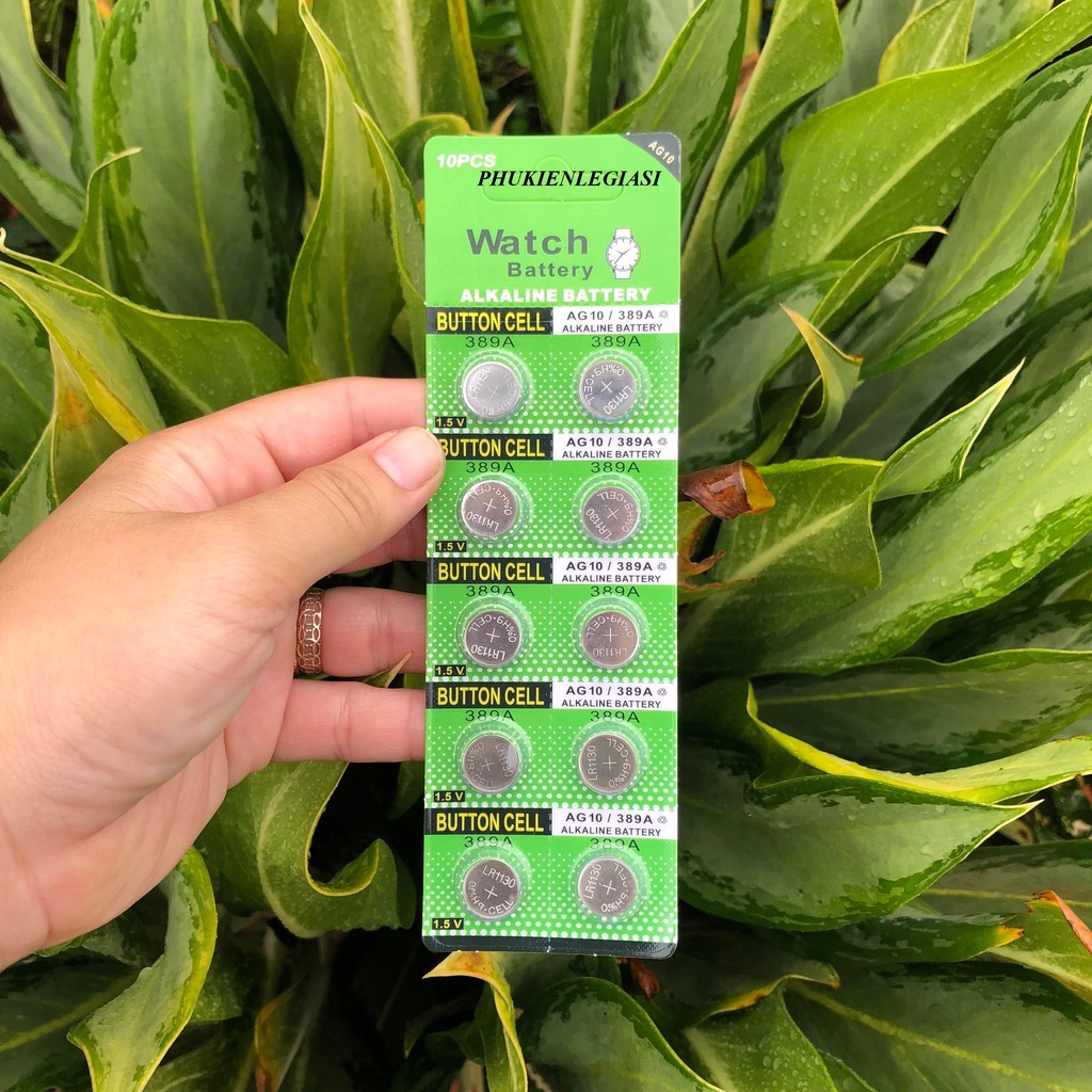 Pin AG10 389 SR54, LR54, 189, 387, 389, 390, LR1130 R1130, LR1131, SR1131, 1138SO điện áp 1.5V