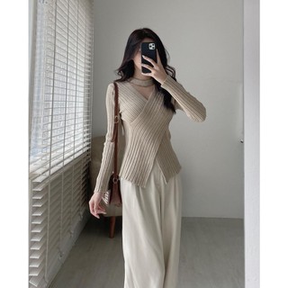 A493 Áo len tăm cổ choker Audrey