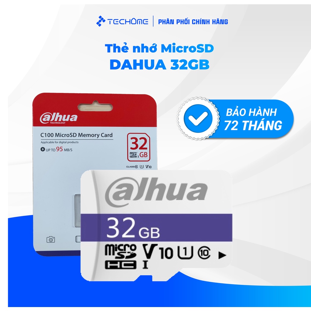 Thẻ nhớ Micro SD 32GB DAHUA dùng cho Camera tất cả các hãng CLASS 10 tốc độ 95MB/s