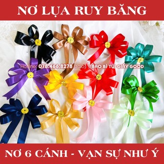 Nơ handmade lụa ruy băng 6 cánh vạn sự như ý trang trí giỏ quà tặng, hộp quà nhiều màu sắc phong phú