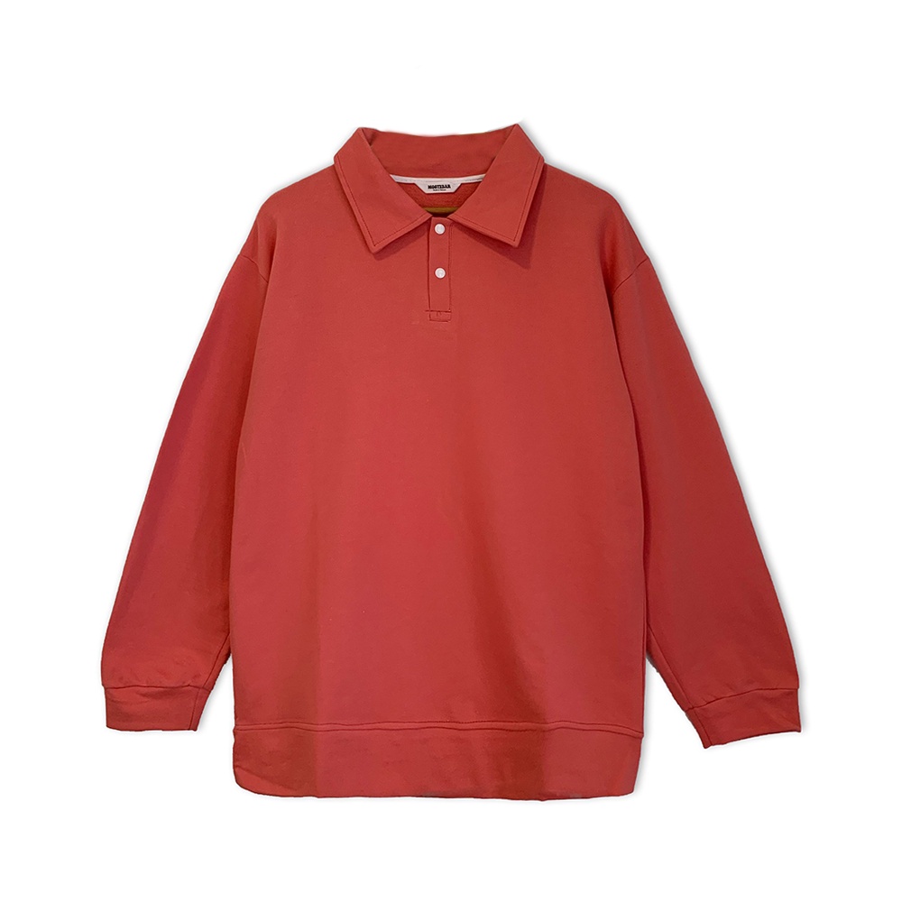 Áo sweater polo trơn basic, phong cách unisex bigsize, áo sweater có cổ M-5XL