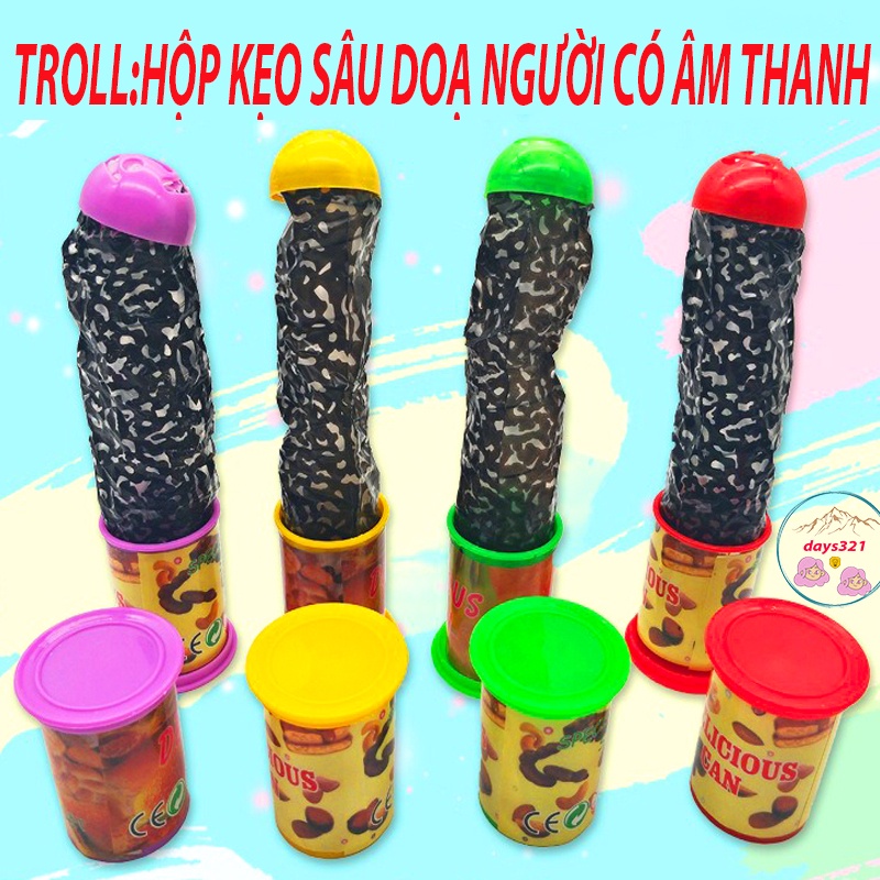 TROLL:Hộp kẹo sâu doạ người chêu khăm bạn bè khi mở ra con sâu nhảy ra có âm thanh