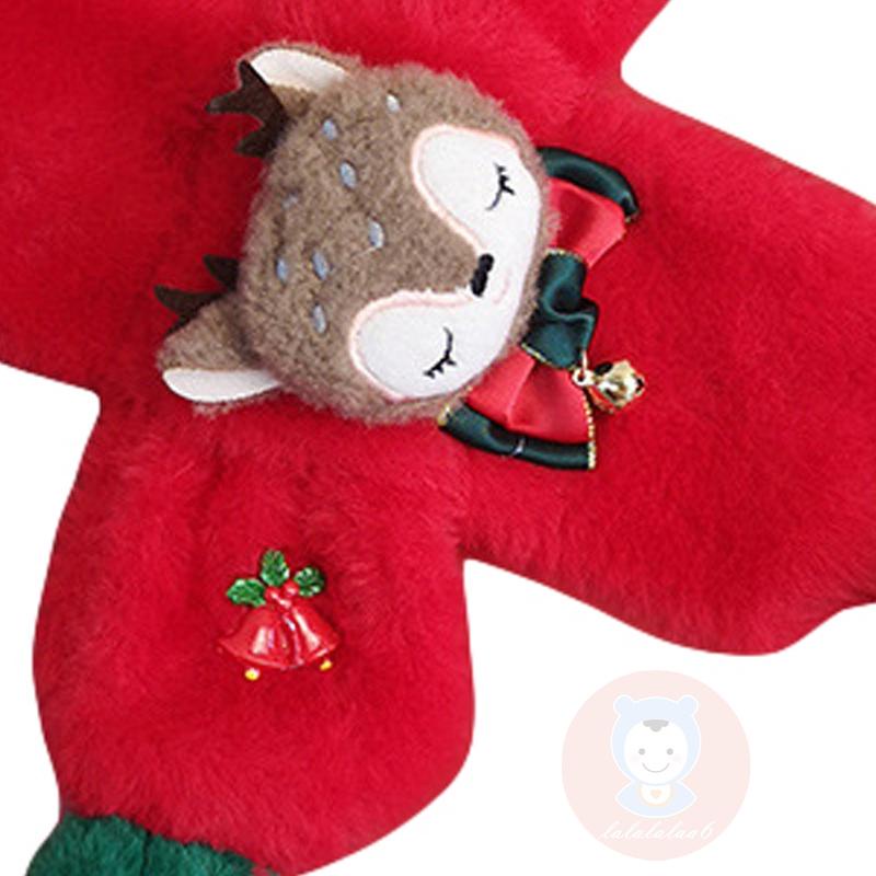 Khăn Choàng Cổ Phủ Lông Giữ Ấm Họa Tiết Hoạt Hình Tuần Lộc LAA6-Kid Dành Cho Bé Trai Bé Gái