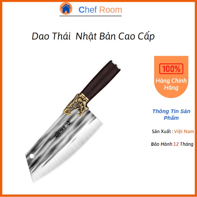 Dao Thái Nhật Bản Cao Cấp Dao Chuyên Dụng Nhà Bếp Thết Kế Thép Không Gỉ Độ Cứng 5CR15 Tay Cầm Cán Gỗ Bọc Đồng Độ Dầy 2,5