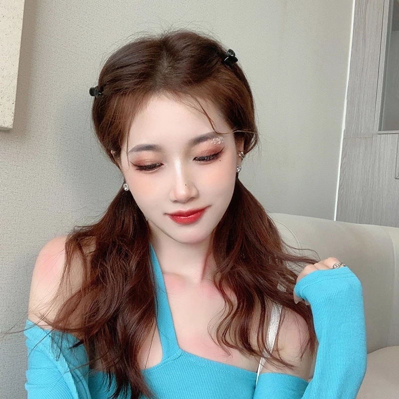 Set 10 Kẹp Tóc Mini Trong Suốt Màu Hổ Phách Thời Trang Hàn Quốc Cho Nữ